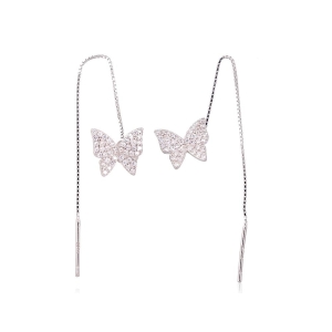 Sidabriniai auskarai, Sidabras 925°, rodis (padengti), Cirkoniai