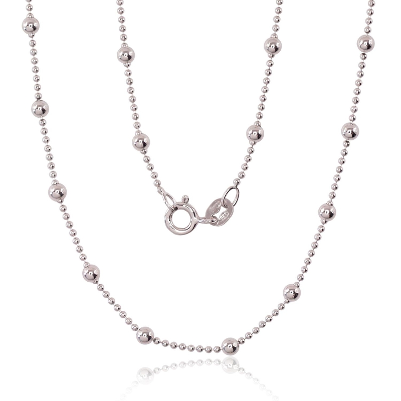 Sidabrinė grandinėlė Bead 1-3 mm, Sidabras 925°, rodis (padengti)