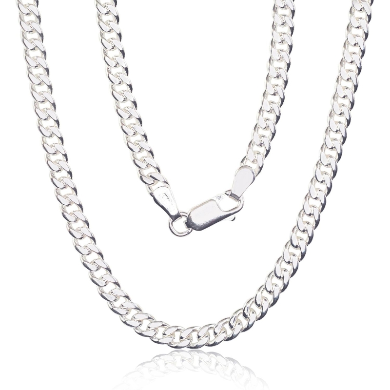 Sidabrinė grandinėlė Curb 4 mm, Sidabras 925°