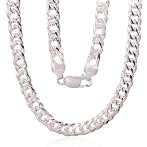 Sidabrinė grandinėlė Double rombo 6 mm, briaunų apdirbimas deimantu, Sidabras 925°