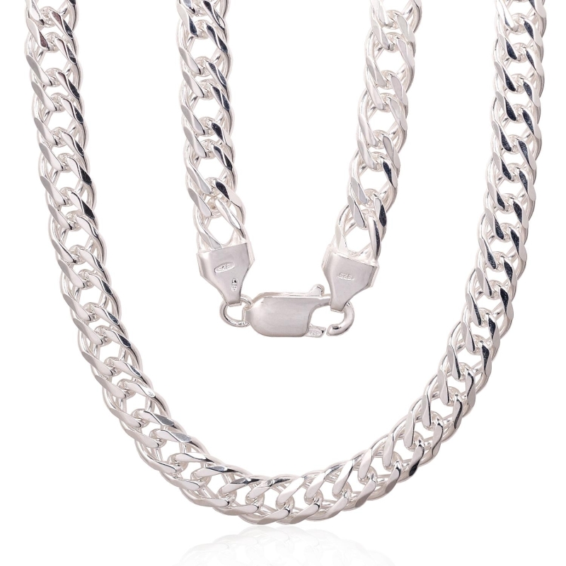 Sidabrinė grandinėlė Double rombo 6 mm, briaunų apdirbimas deimantu, Sidabras 925°