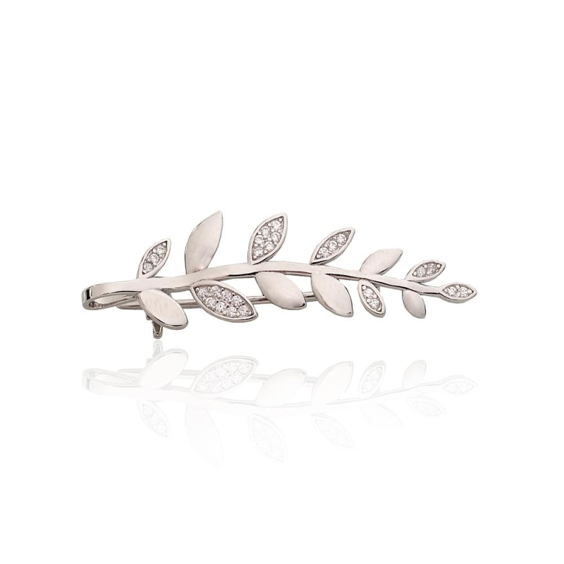 Sidabrinė sagė, Sidabras 925°, rodis (padengti), Cirkoniai