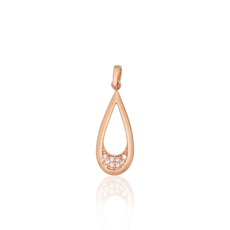 Auksinis pakabukas, Raudonas Auksas 585°, Cirkoniai