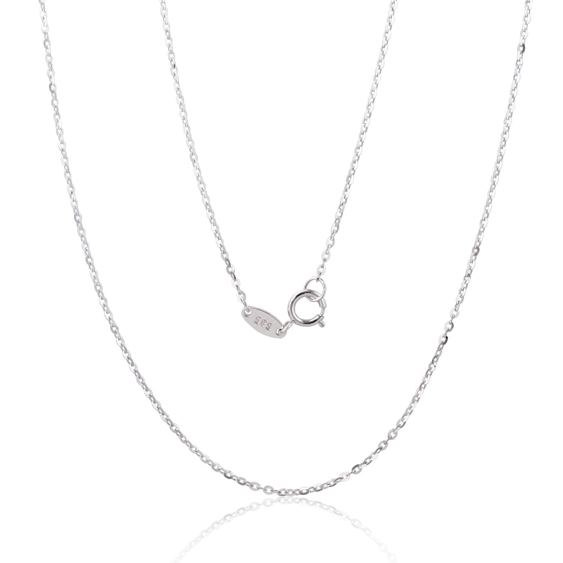 Auksinė grandinėlė Anchor round 1 mm, briaunų apdirbimas deimantu, Baltas Auksas 585°